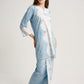 Pastel Blue Baju Kurung Tie Dye Indigo Plant Diamond Pattern