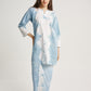 Pastel Blue Baju Kurung Tie Dye Indigo Plant Diamond Pattern
