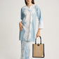Pastel Blue Baju Kurung Tie Dye Indigo Plant Diamond Pattern