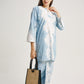 Pastel Blue Baju Kurung Tie Dye Indigo Plant Diamond Pattern