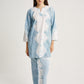 Pastel Blue Baju Kurung Tie Dye Indigo Plant Diamond Pattern