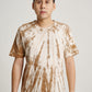 Brown Tie Dye Coconut Husk Plant Strip Pattern Men Short Sleeve T-shirt