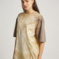 Brown Tie Dye Cempedak Plant Spiral Pattern Short Sleeve T-shirt