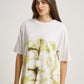 Green Tie Dye Ketapang Plant Square Pattern Short Sleeve T-shirt