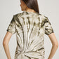 Green Tie Dye Ketapang Plant Whirl Pattern Short Sleeve T-shirt