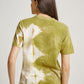 Green Tie Dye Red Onion Plant Square Pattern Short Sleeve T-shirt