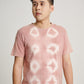 Pink Tie Dye  Secang Plant Double Square Ice Cream Stick Pattern Men Short Sleeve T-shirt