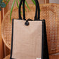 Black Linen Canvas Tote Bag