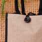 Black Linen Canvas Tote Bag