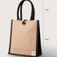 Black Linen Canvas Tote Bag