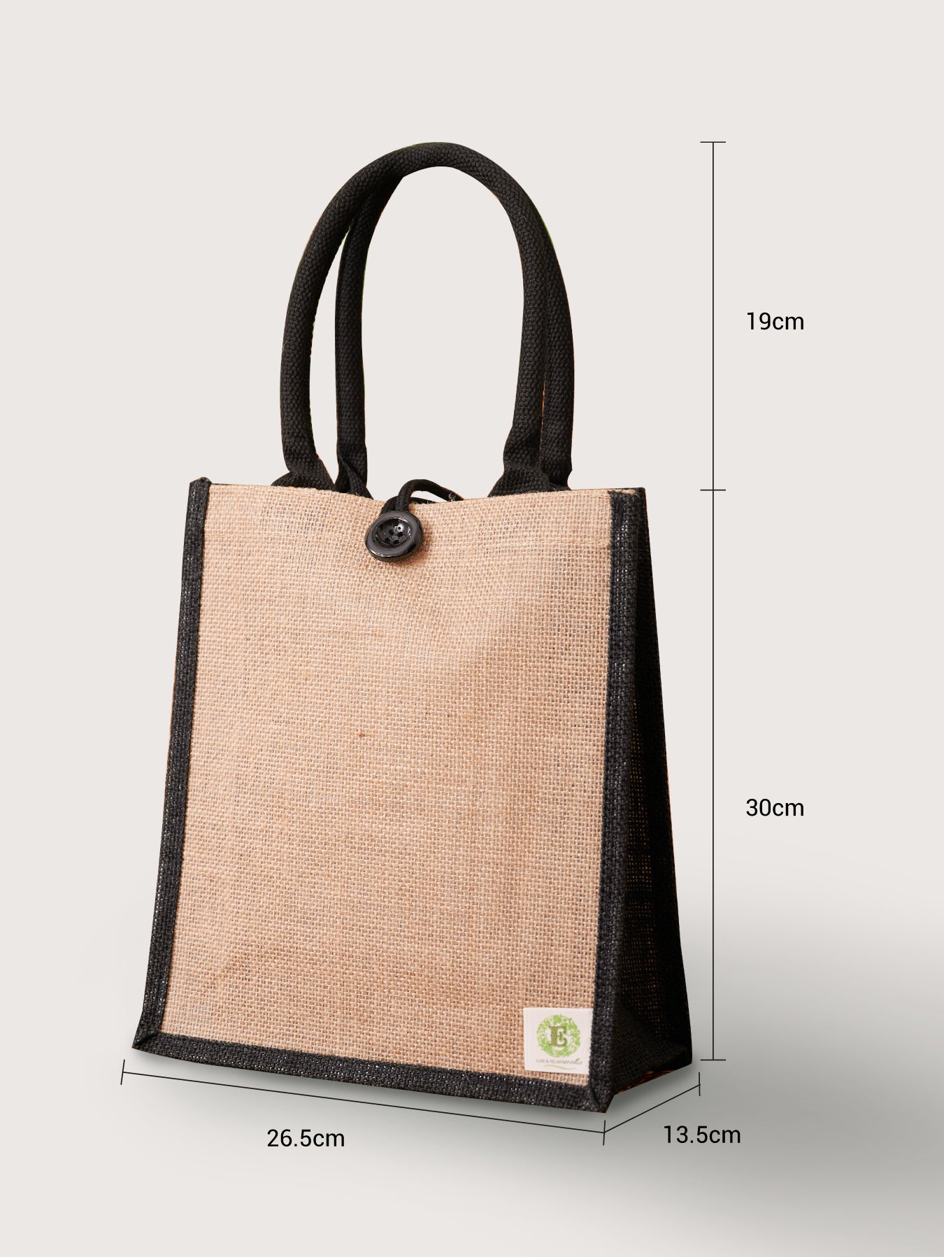 Black Linen Canvas Tote Bag