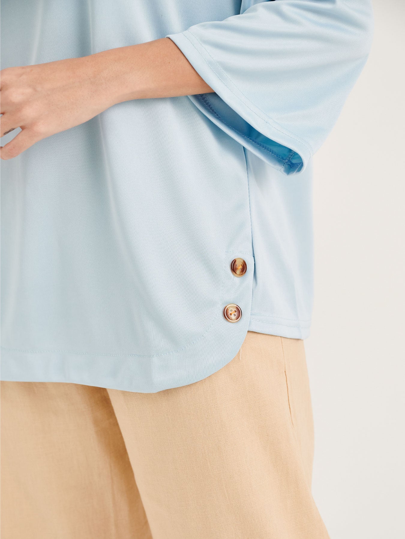 Sky Blue Button Blouse
