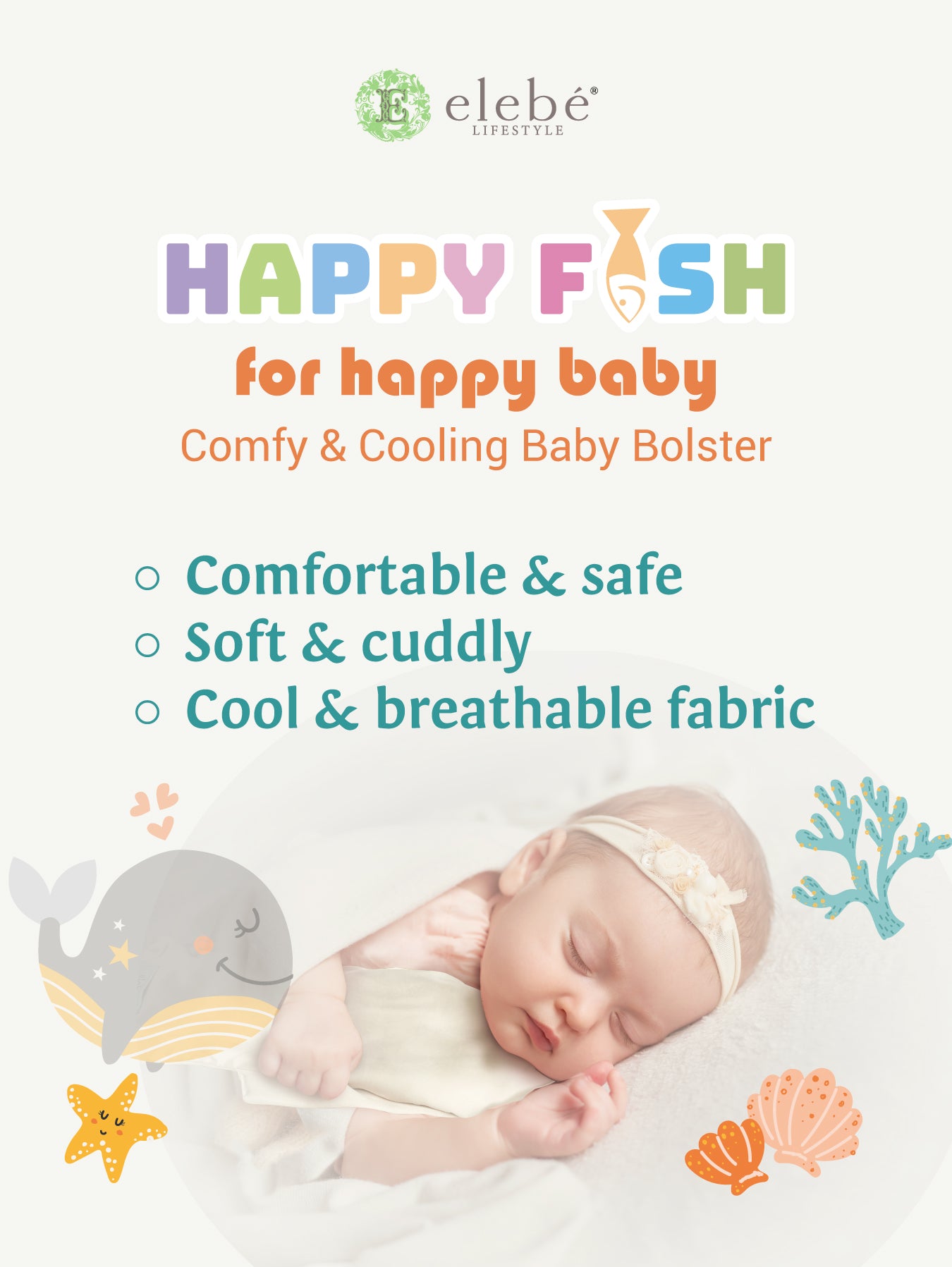 Happy Fish Baby Pillow