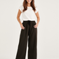 Charcoal Black Cotton Linen Pants