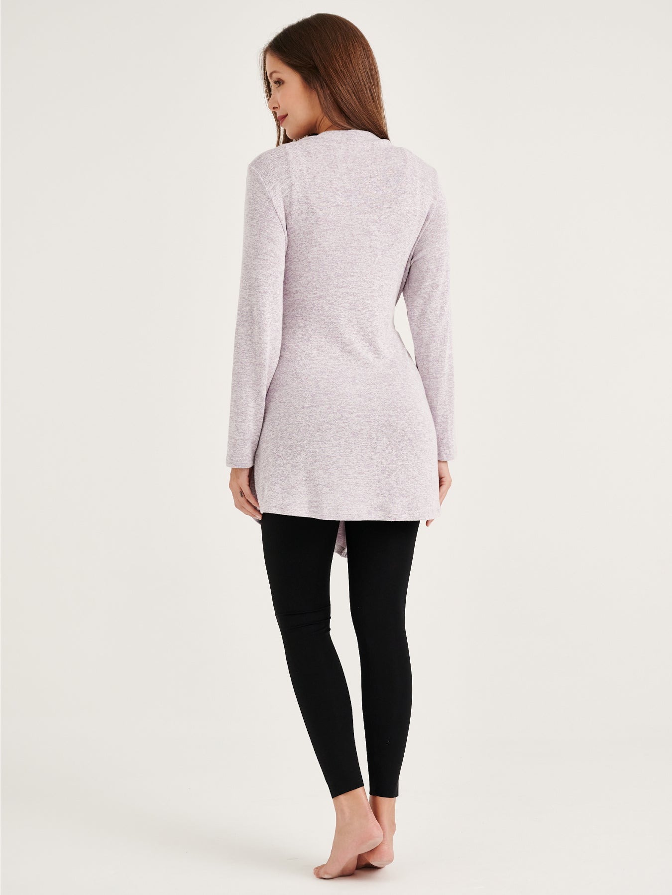 Light Purple Tie Waist Belt Cardigan