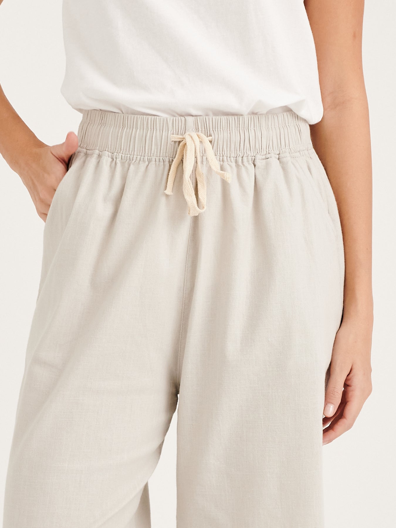 Light Grey Cotton Linen Pants