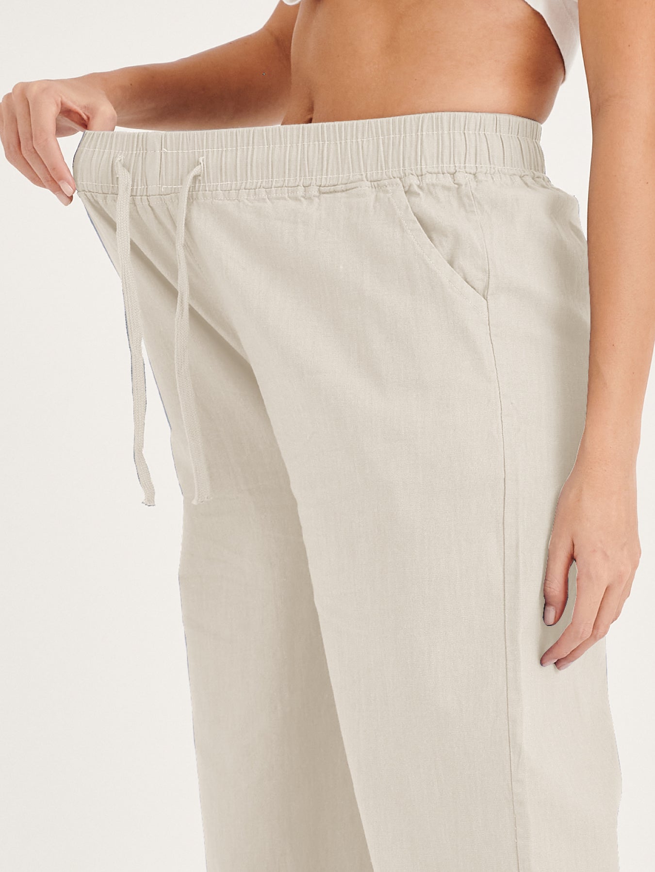 Light Grey Cotton Linen Pants