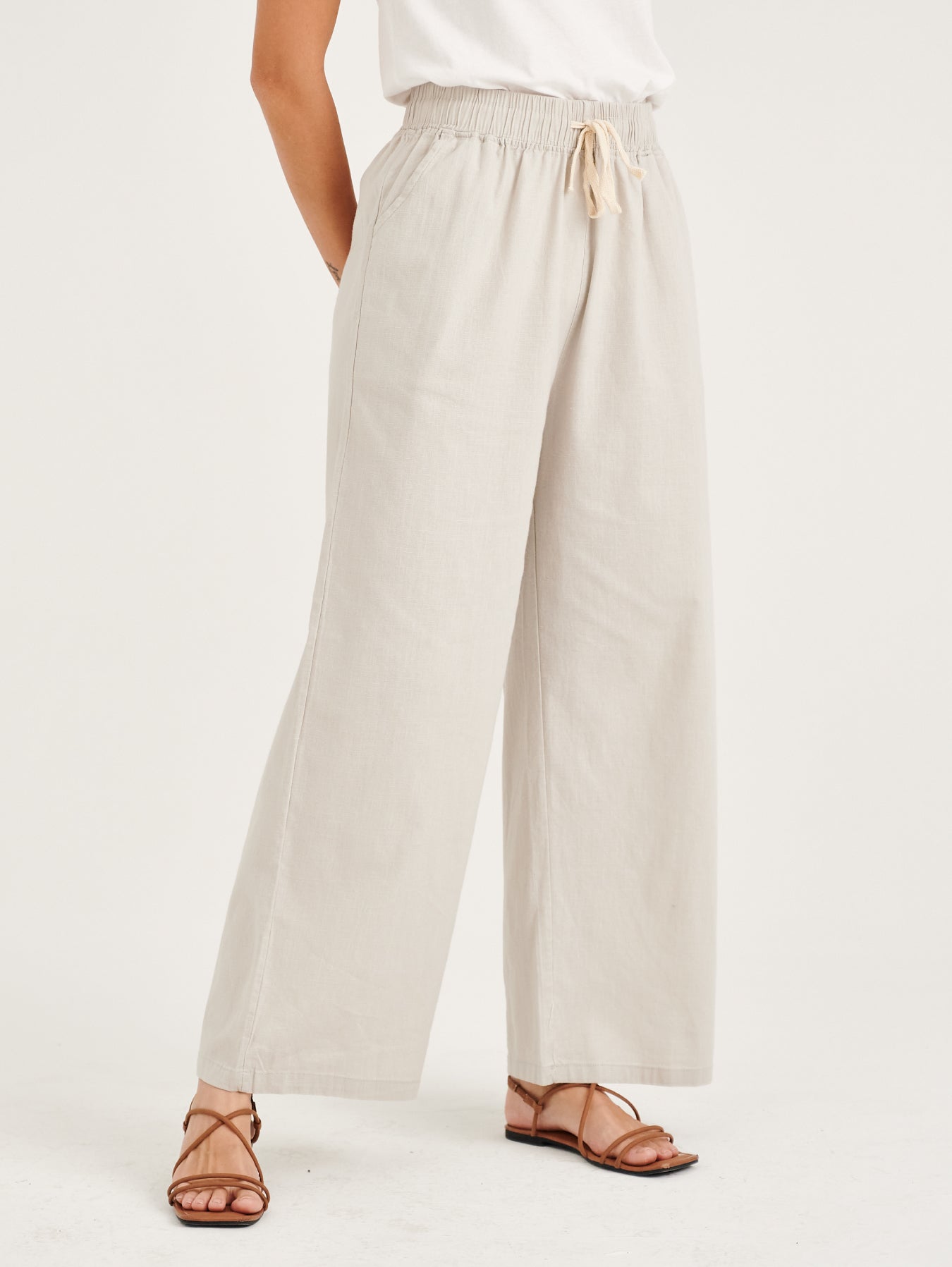 Light Grey Cotton Linen Pants