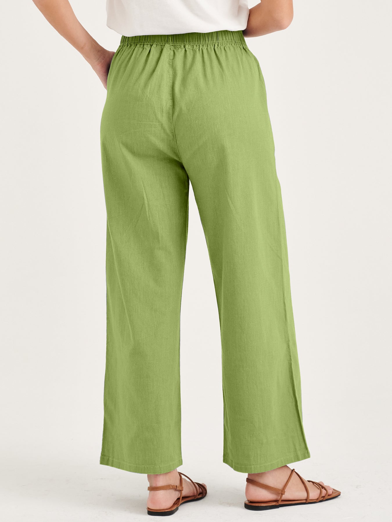 Green Sofea Cotton Linen Pants