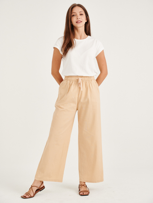 Milky Beige Cotton Linen Pants