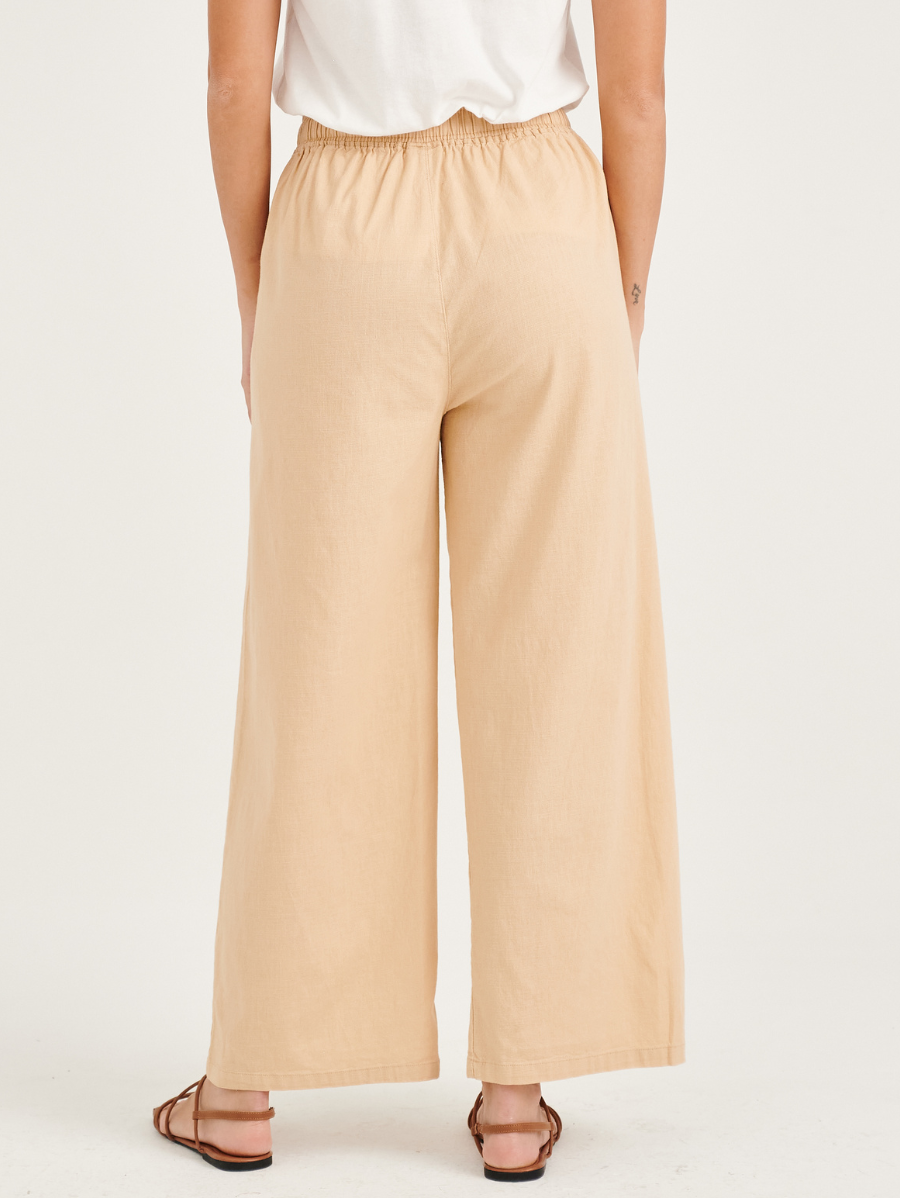 Milky Beige Cotton Linen Pants